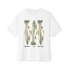 Born To Swim Trout Illustration Oversized Boxy Cotton T Shirt Fishing Fish Art Vintage Graphic Streetwear Stylish Soft