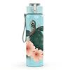 1PC Floral Sea Turtle Print 750ml Color Plastic Sports Water Bottle Leakproof Flip Straw Lid Suitable for Sports Office Home Use