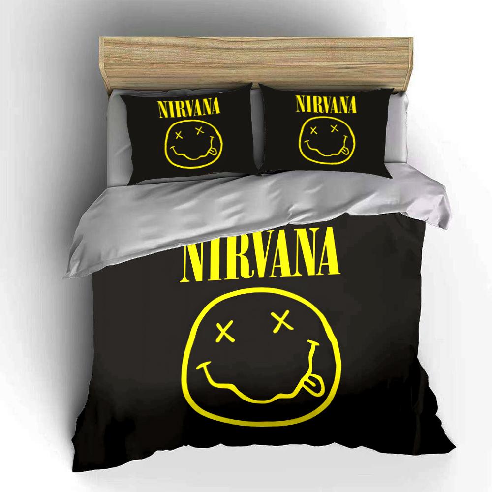 Набор постельного белья Nirvana Логотип Черно-желтый Постельное белье (1 пододеяльник, 2 наволочки, одеяло в комплект не входит)