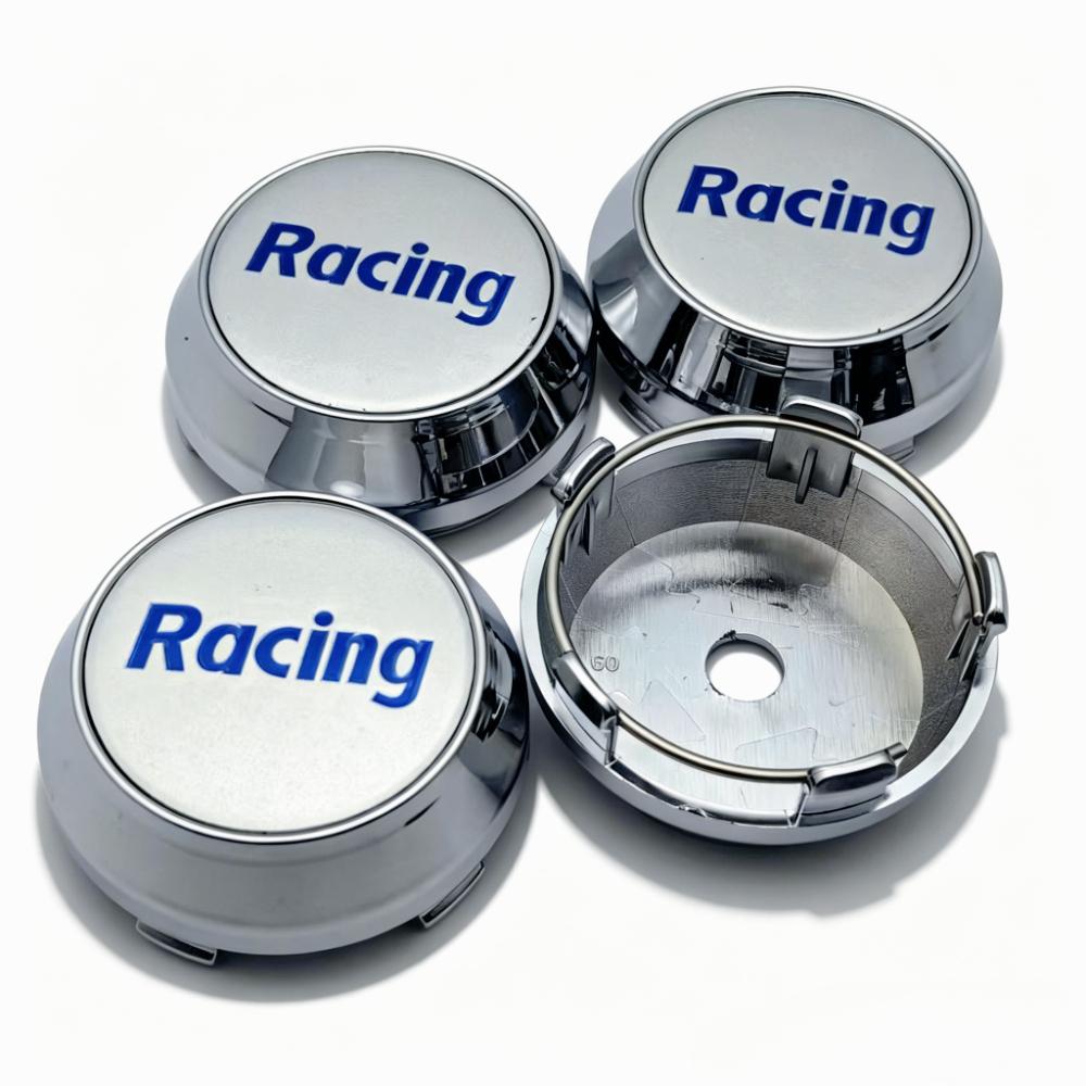 4pcs Racing Sport Letters Logo Badge Car Wheel Center Caps 60MM Clips 56MM Wheels Hub High Cap Rim Hubcaps Cover Car Accessories