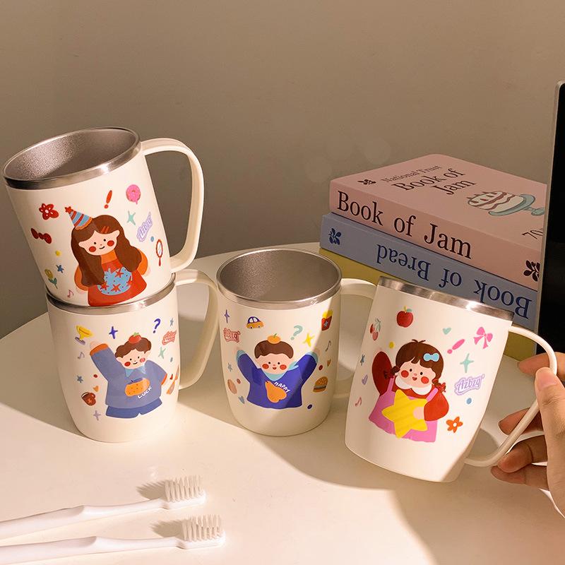 Причудливый семейный стакан из нержавеющей стали с мультяшным дизайном для зубных щеток