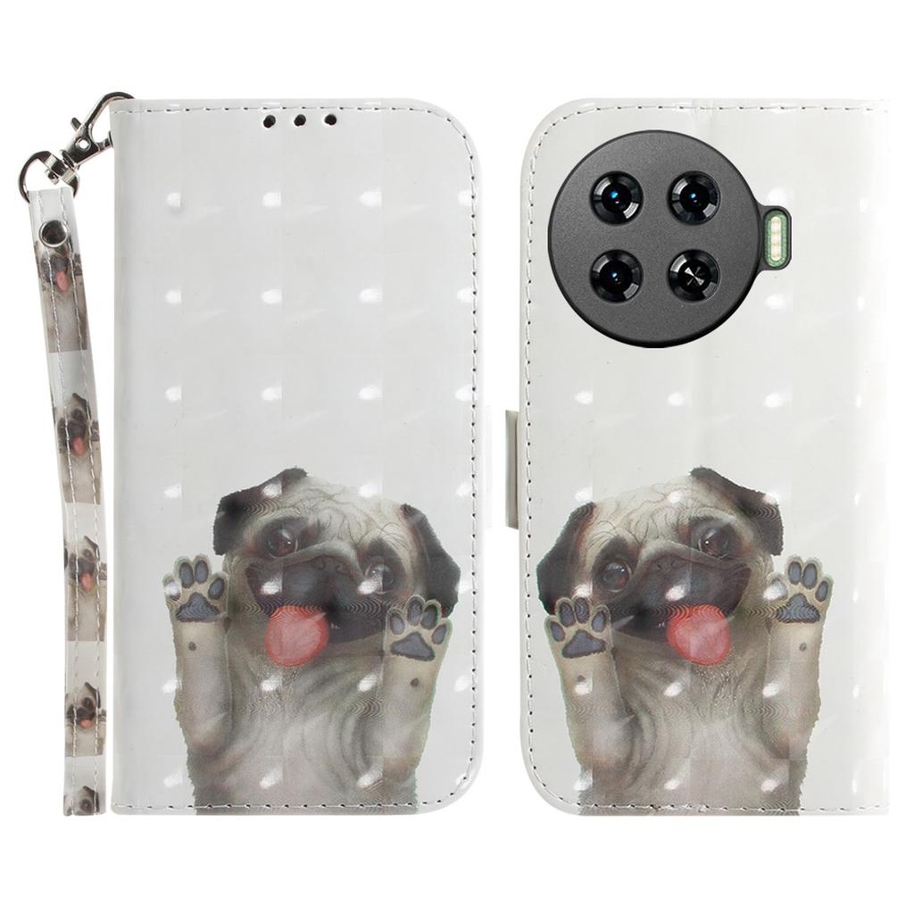 For TECNO Spark 20 Pro+ Case with Strap Pattern Printed Leather Wallet Phone Cover