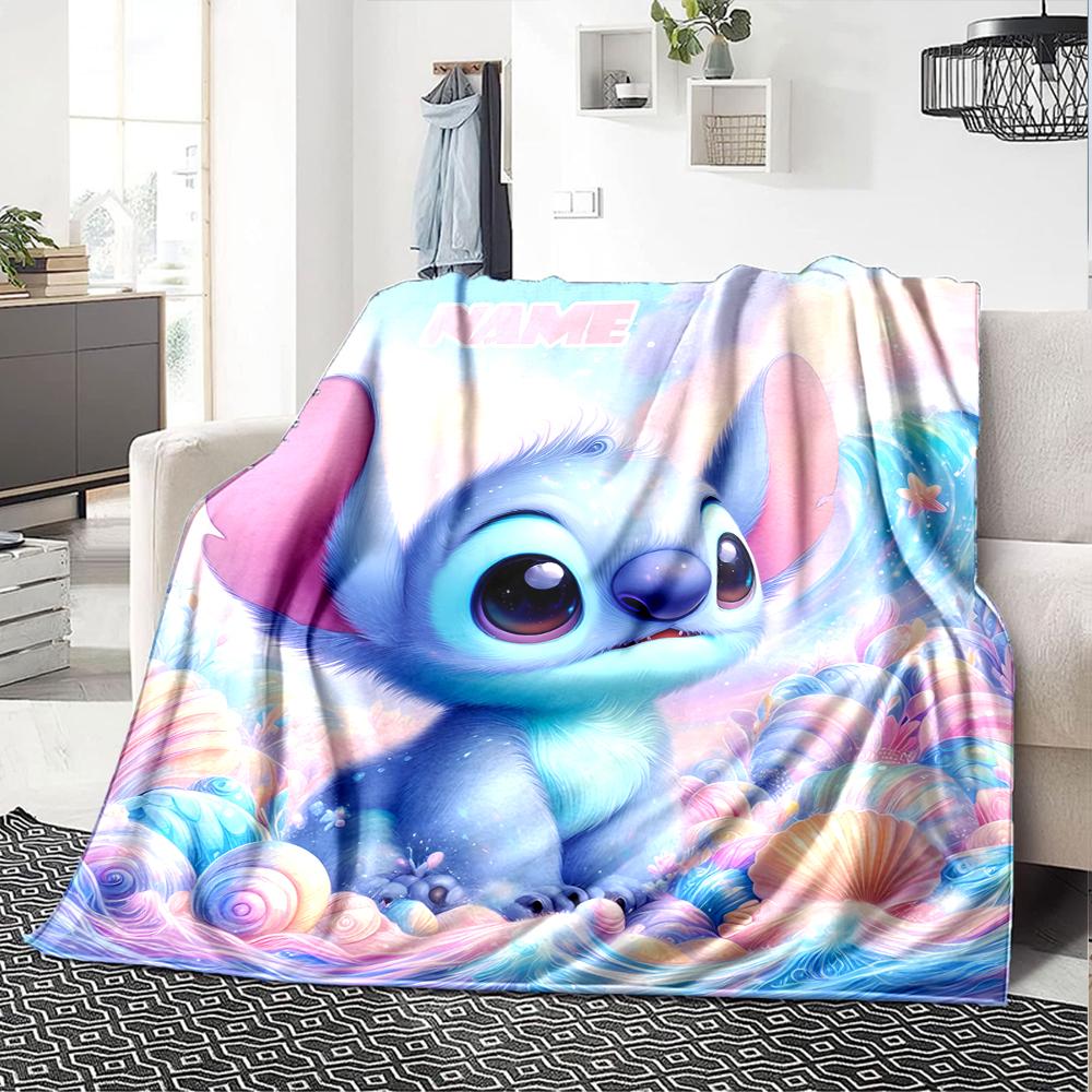 Customiz Name Personality Stitch Blanket Soft &Warm Sofa Office Bed Travel Lunch Break Blanket, Gift Suitable All Seasons