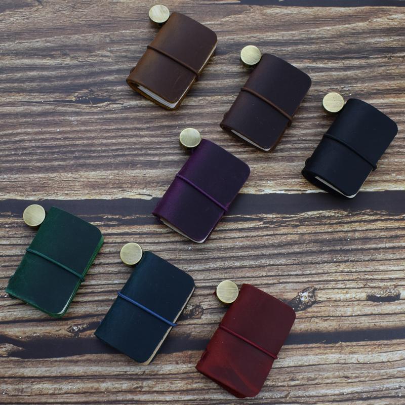 1 шт. крошечный кожаный блокнот карманный блокнот мини винтажный ретро милый кавайный портативный ежедневник органайзер дорожные принадлежности