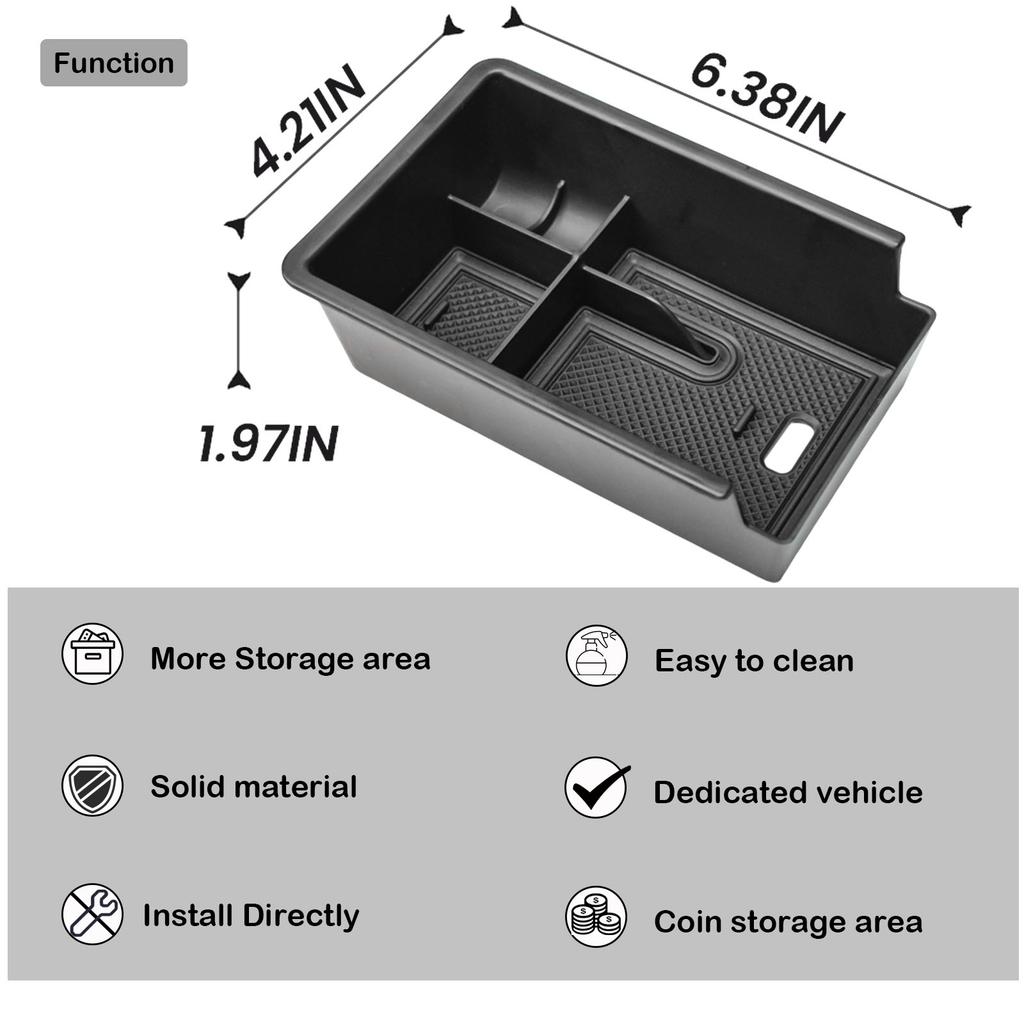 Sixthsmoy For 2025 Nissan Kicks Armrest Storage Box Tray Center Console Organizer Interior Storage Phone Coin Holder Accessories