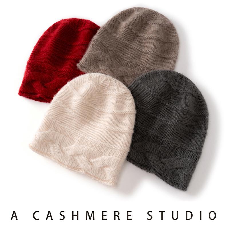 Autumn and winter cashmere fashion hat women's soft and warm simple foreign style versatile casual thickened headhat