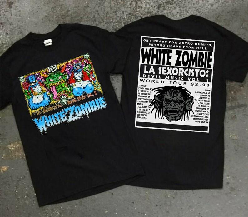 White Zombie La Sexorcisto Devil Music Vol World Tour '92-93 T-Shirt, Vtg 90s Wh