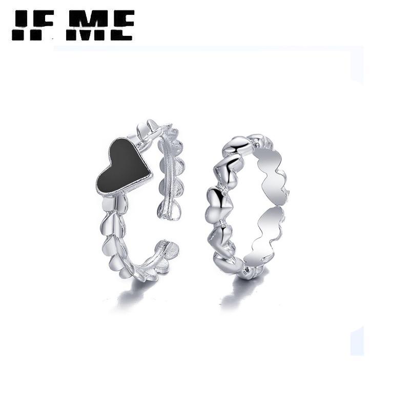 iF ME Ретро Мода Сердце Вышивка Кольцо Набор Капельное Масло Сердце Кольца Женщины Ювелирные Аксессуары