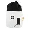 Drawstring Children Toys Storage Bag Massive Capacity House Appearance White