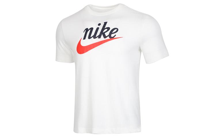 Nike Футболки мужские Белые С круглым вырезом Умеренный прямой крой CK2382-133