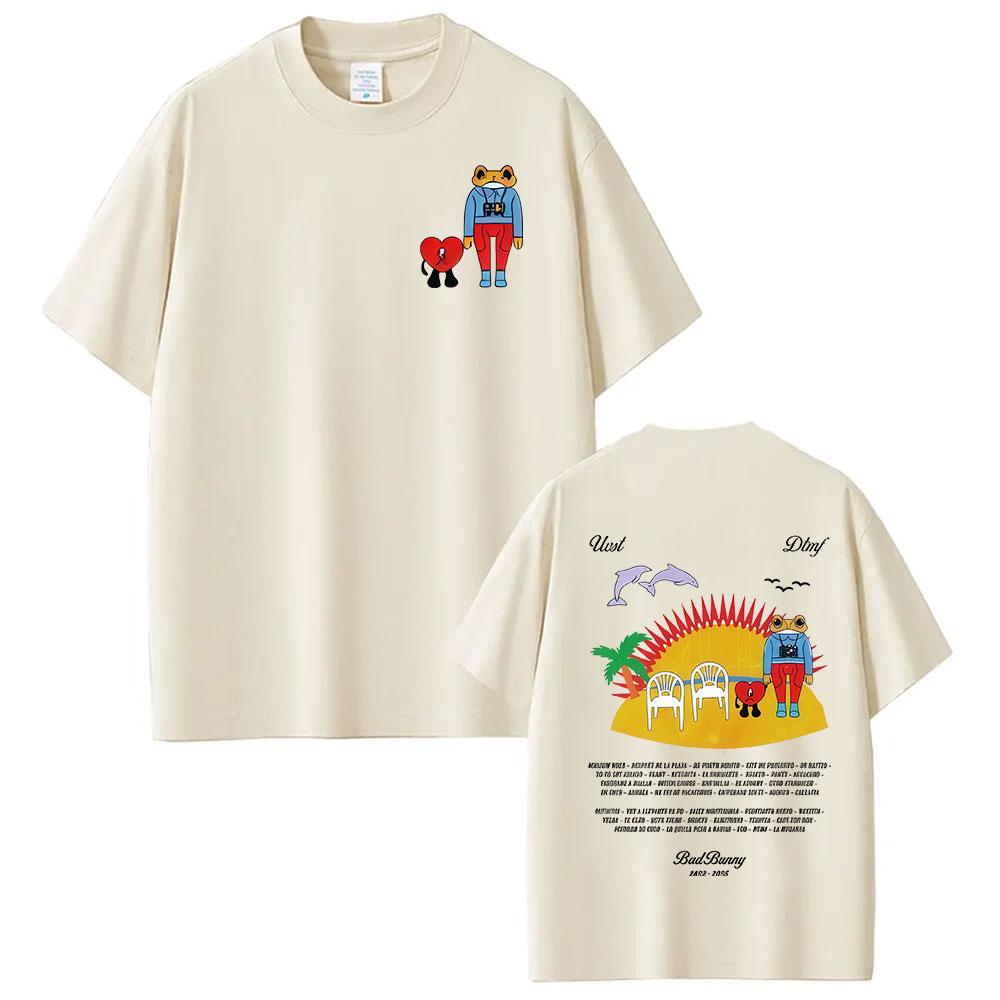 Rapper Bad Bunny Tour 2025 Debi Tirar Mas Fotos DTMF Merch TShirt Unisexs Clothing Summer ONeck Hip Hop Pop Music Tees Streetwear