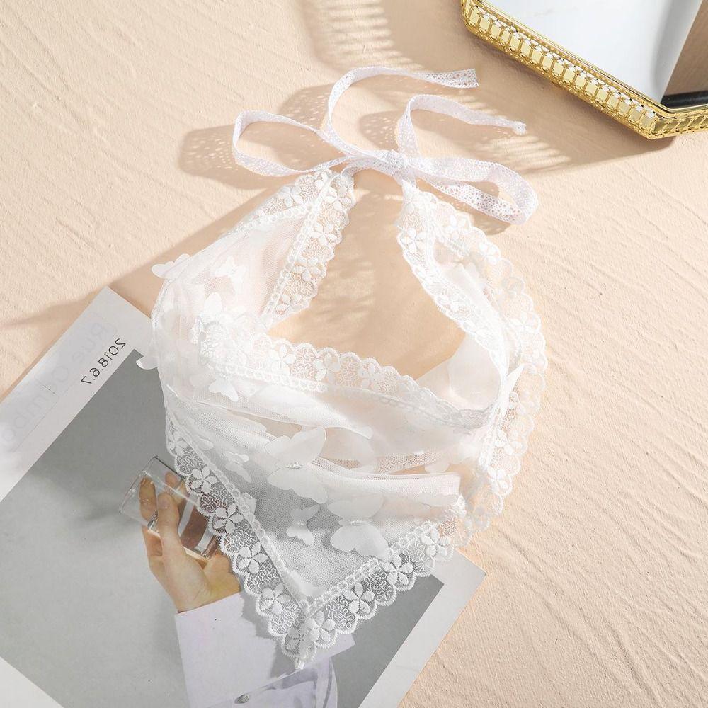 White Wrap Scarf Cloth Headband New Lace Triangle Hair Head