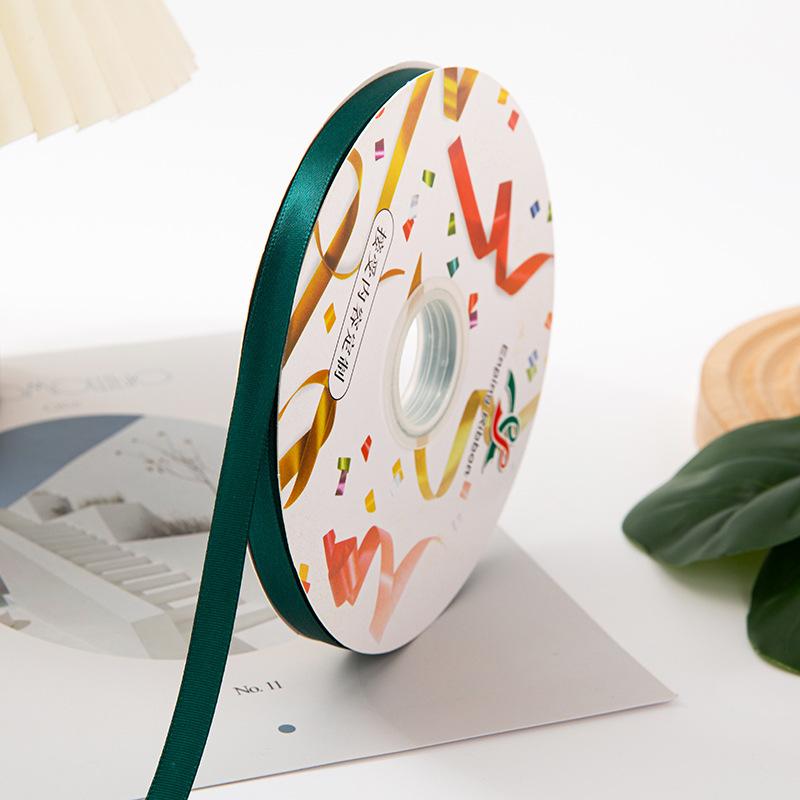 1 см Однотонная Двусторонняя Лента для Поделок Свадебных Украшений DIY Репсовые Ленты Бант Подарки Упаковка Открыток 100 ярдов/Рулон