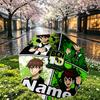 Custom Name Personalized Ben 10 Cartoon Print Umbrella, Auto Open Close, 8‑Rib Sturdy Frame, Commute Camping Hiking Use, Birthday Gift