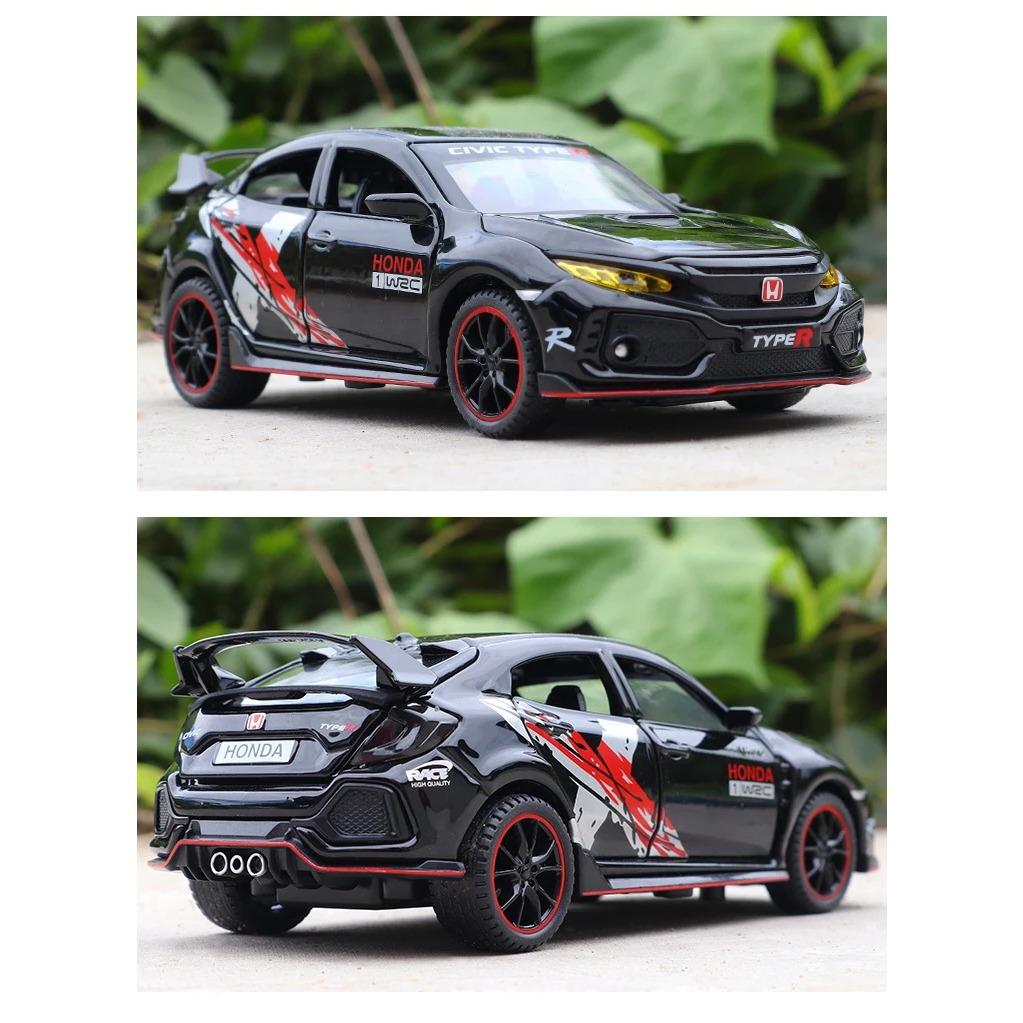 1/32 HONDA CIVIC TYPE-R Литые и Игрушечные Транспортные Средства Металлическая Модель Автомобиля Звук Свет Коллекция Автомобильные Игрушки для Детей Рождественский Подарок