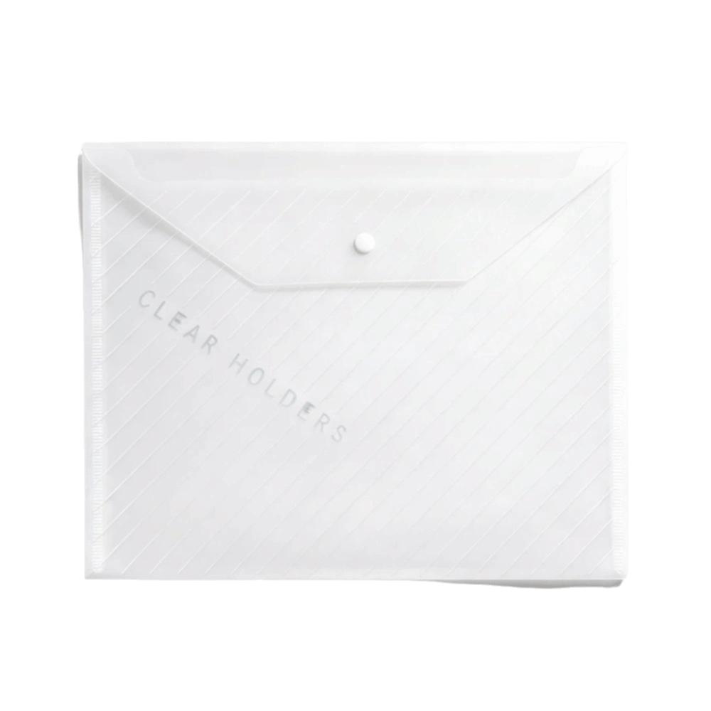 20 pcs Clear Plastic Snap Button File Folders Multi Color Exam Paper Storage Bag Student