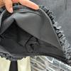 Серая шерстяная юбка в корейском стиле с кружевной аппликацией, высокая талия - Женская, больших размеров, petite, поступление Осень 2026.