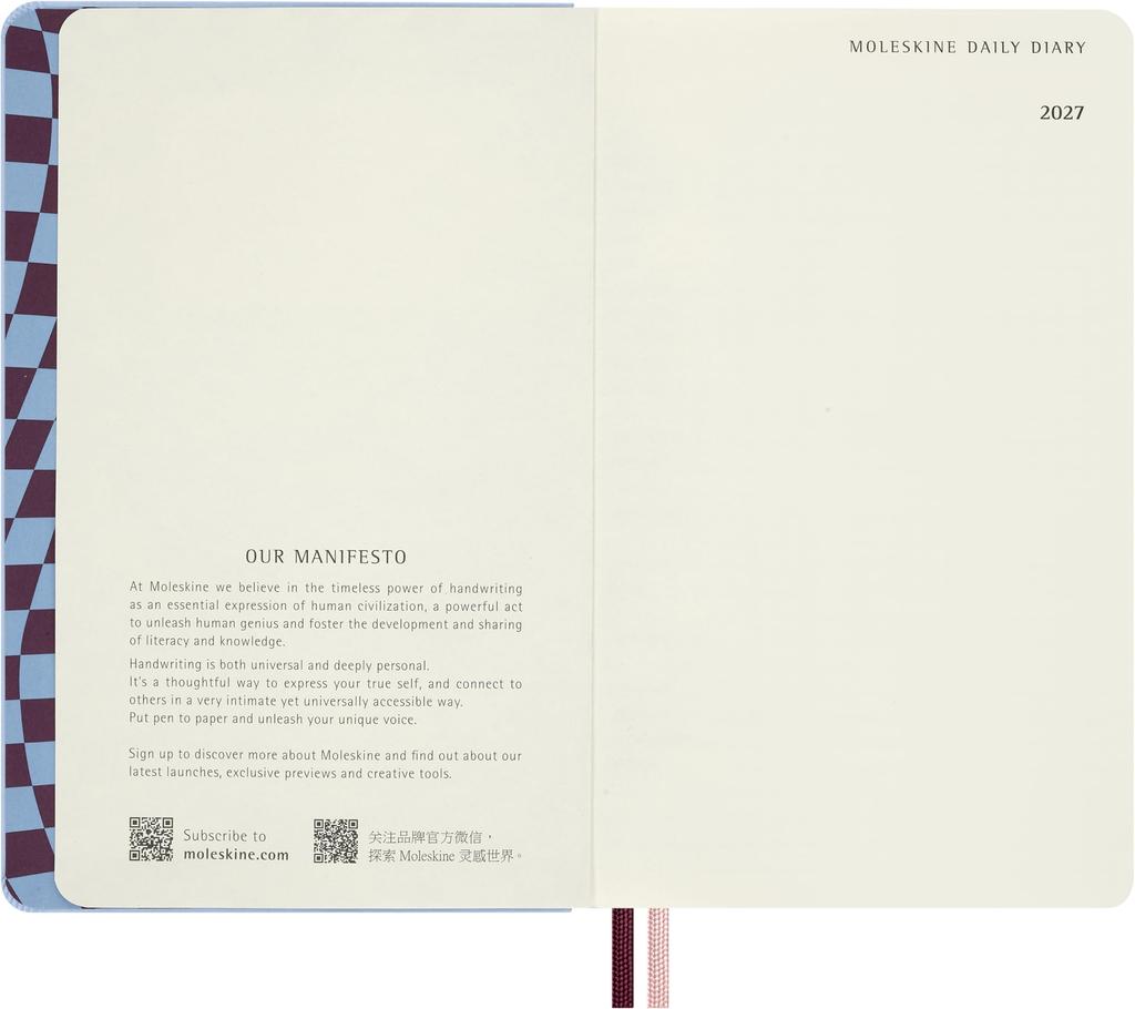 Moleskine 2027 Январь 12 Алиса в Стране Чудес Белый Ежедневник Большого Размера x Синий DHAL12DC3Y27 Планер, Старт, Месяцы, Кролик, (13см 21см), Твердый переплет,