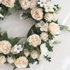 Красный искусственный венок из ротанга и шелковой ткани, многофункциональный, винтажный, с искусственными цветами пионов, для украшения двери