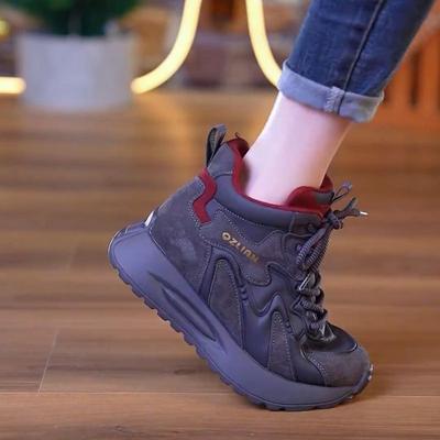 Спортивная обувь на мягкой подошве женская зимняя бархатная теплая хлопковая обувь новая толстая подошва увеличивает Forrest Gump