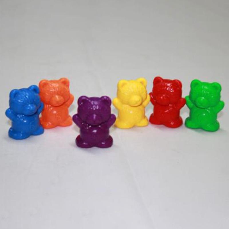 Rainbow Counting Bears Muffin Cups Montessori Color Sorting Matching Game Kid Baby Early Educational