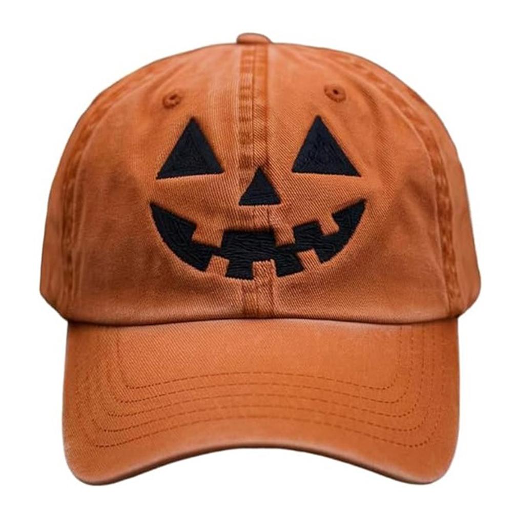 Halloween Ghost Hat for Women Men Halloween Pumpkin Embroidery Baseball Cap for Fishing Camping Picnic Beach Family Outings