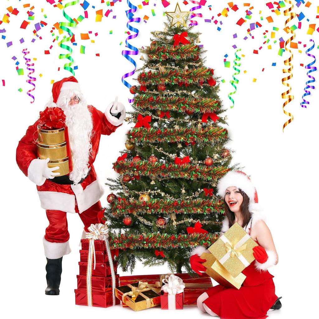 2/50М Рождественская мишура Гирлянды Украшение Барные стойки Красный Зеленый Венок Рождественская елка Украшения Вечеринка Дом Лестница Декор Подвеска Реквизит