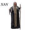 Dark Theme Festival Ornaments Halloween Scary Animatronics Witch Decoration, Sound Activated Standing with Creepy Decorations Voice, Horror
