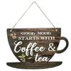 Country style cafe slogan decorative wooden handicrafts round listing creative coffee cup-shaped listing