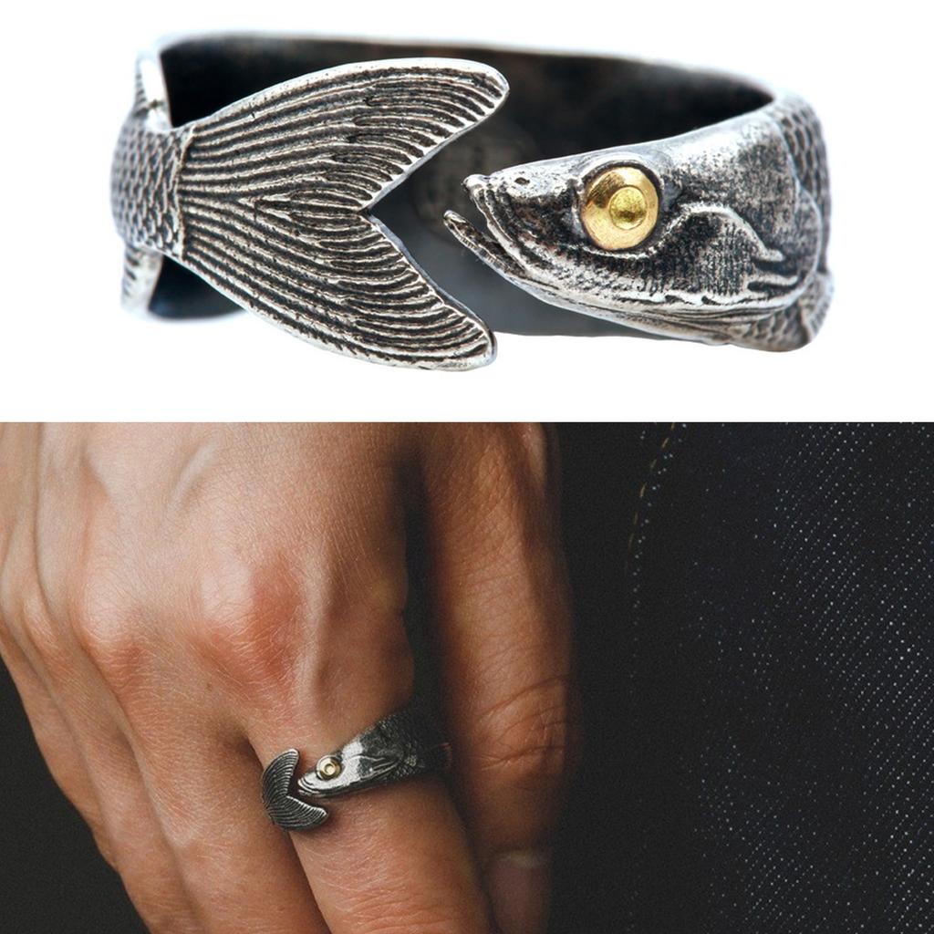 Adjustable Fish Shaped Rings Portable for Women Fashionable and Versatile Alloy Jewelry for Everyday Casual Wear