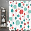 Red and Blue Polka Dot Shower Curtain, Bathroom Decorative Shower Curtain, Waterproof Shower Curtain with Hooks