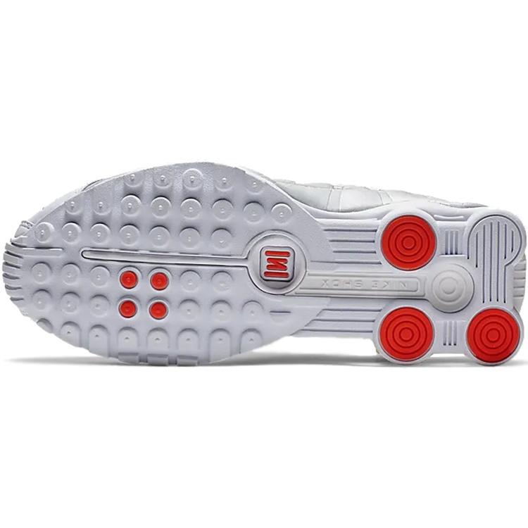 Nike Shox R4 Comfortable Slip Resistant Lightweight Non slip Lightweight Low top Marathon Running Shoes Women's White BQ4000-100