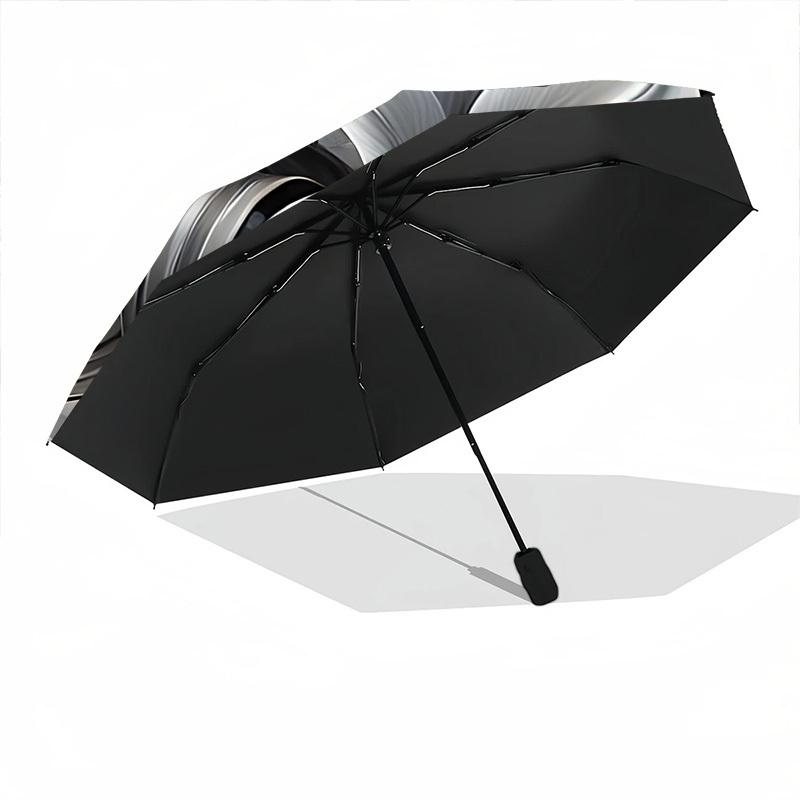 1pc Butterfly Lily Pattern Automatic Umbrella - 8-Rib Durable Frame, Portable Fashion Accessory & Holiday Gift yy251117179
