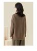 Thick up! Yak wool+rabbit fur round neck solid color knitted women's autumn and winter mid to long versatile wool sweater