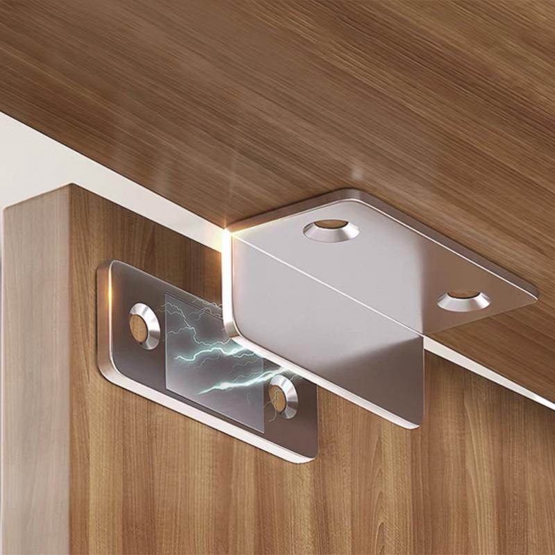 Магнитный держатель и замок для дверей шкафов: Без сверления, Прочное клеевое крепление