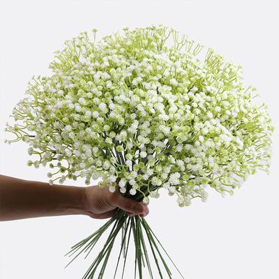 10 шт., 30 головок, 29 см, искусственные цветы BabysBreath, пластиковая гипсофила, сделай сам, цветочные букеты, композиция для свадьбы, украшения дома
