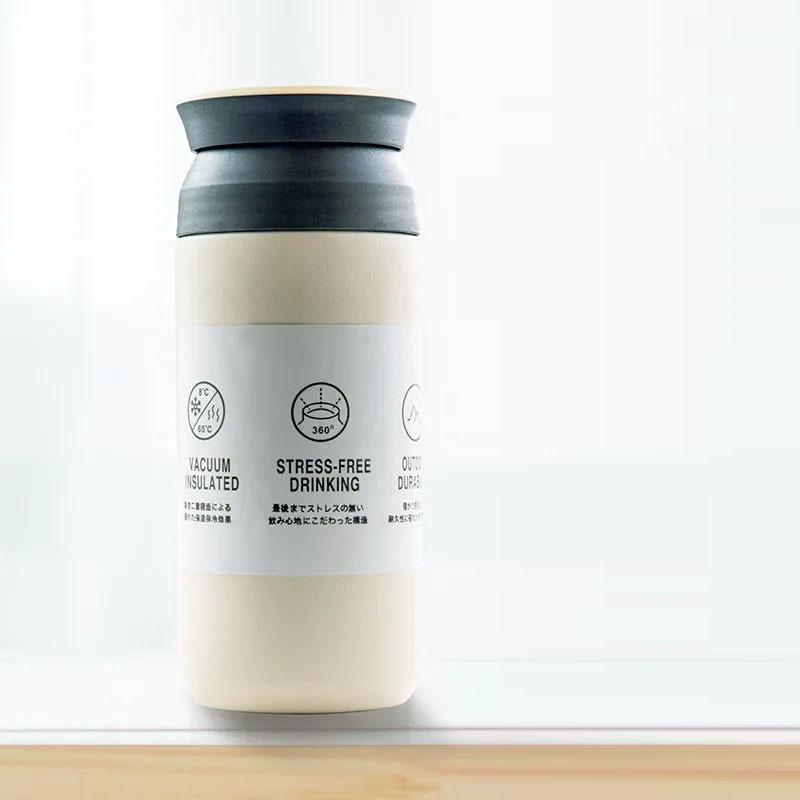 Простой матовый термос в японском стиле, чашка для воды, нержавеющая сталь 304, дорожная кружка, портативный термос, чашка-термос