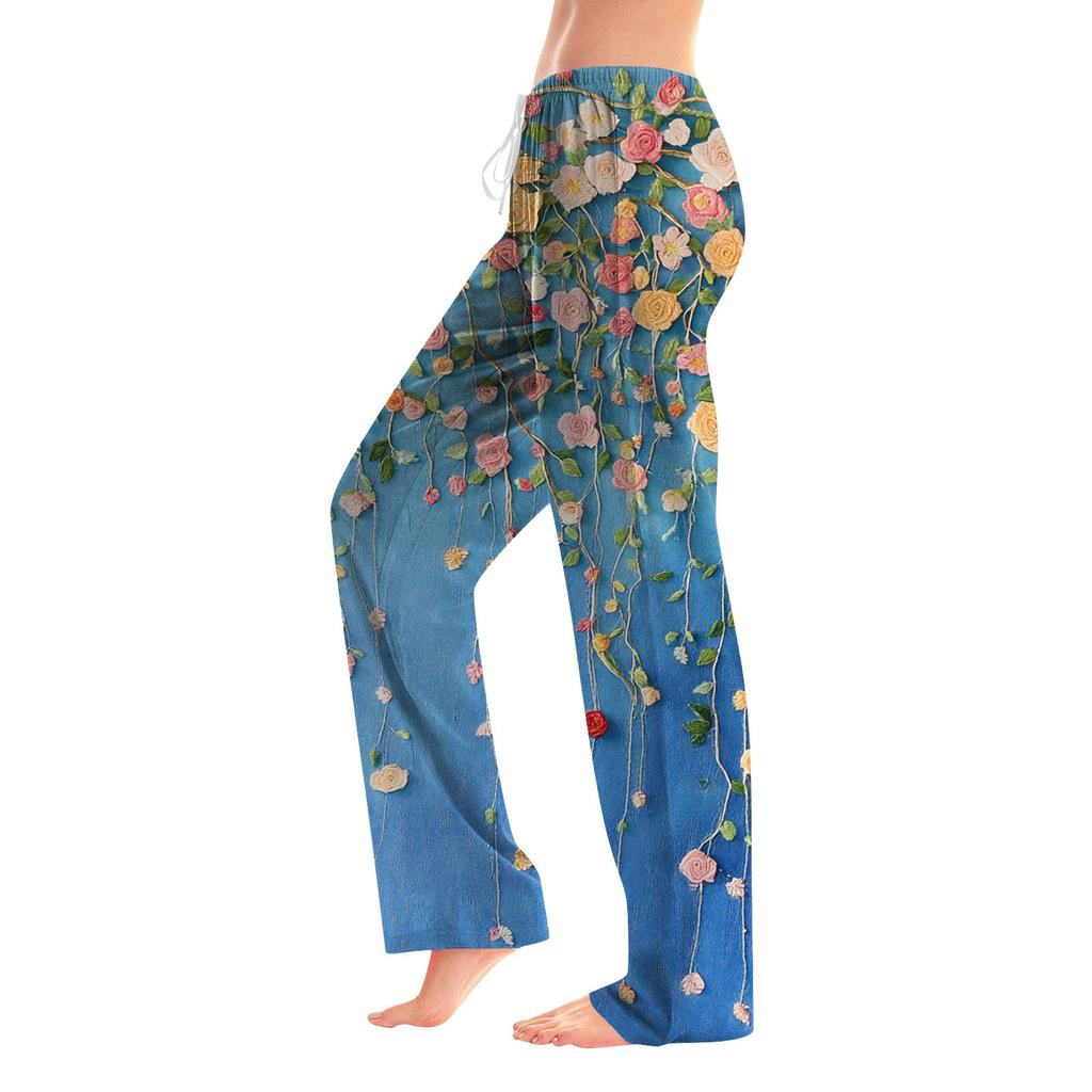 Женские модные свободные повседневные брюки с принтом банта