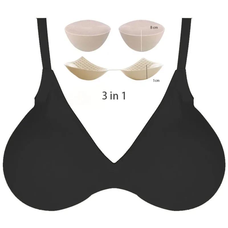 9CM Realistic Sponge False Breast Forms and Special bra For Crossdresser Shemale Transgender Drag Queen Transvestite Mastectomy