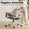 Foldable ergonomic office chair, small space chair with lumbar support, mesh sliding cushion, foldable armrests, 3D headrests with work pedals,purple