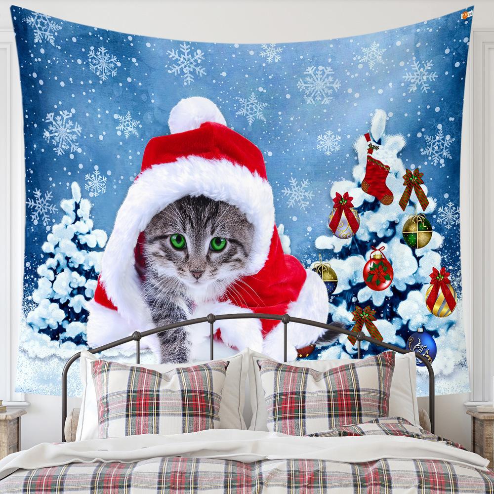 Рождественская настенная ткань, большая фоновая ткань, картина, европейский и американский гобелен с рождественской елкой