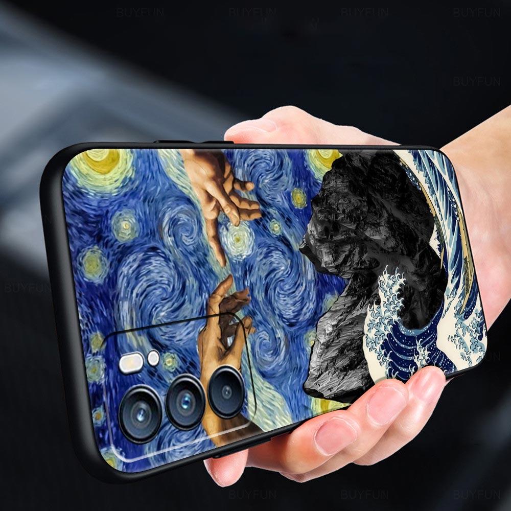 Чехол для телефона Oppo Find X6 X5 A54 A53 A52 A9 A15 A95 A17 A16 A76 A74 A57 Reno7 Reno6 Pro Plus 5G с рисунком 'Мона Лиза Ван Гог' Маслом