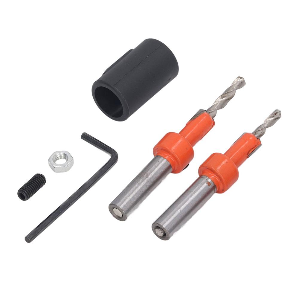 5pcs Round Shank Wood Countersink Drill Bit 8mm Shank Chamfering Drill Bit For Woodworking