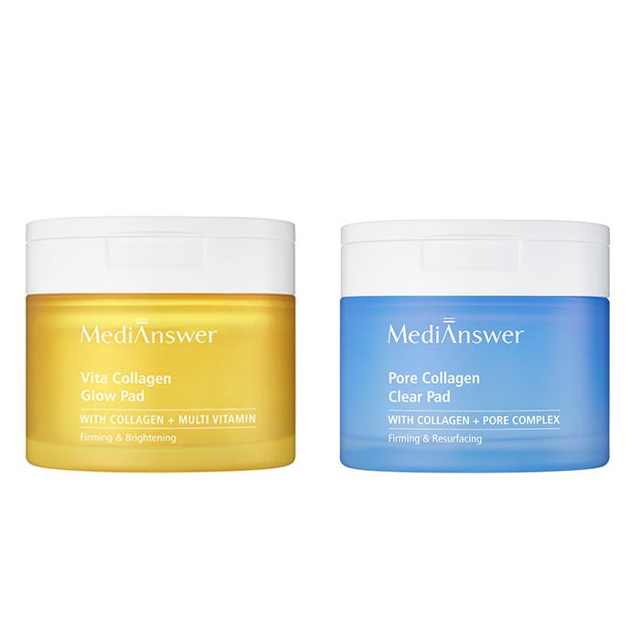 MediAnswer Vita Collagen Glow 140 мл / Pore Collagen Clear Pad 120 мл (80 подушечек)