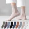 Men's Summer Thin Pure Cotton Mid-calf Socks, Mesh Breathable, Antibacterial and Deodorizing Spring and Autumn Casual Business Socks