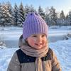 Wool Knitted Beanie Hat Solid Color Pullover Cap Sweet Baby Knitted Hat  Infant