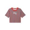 Paris Saint-Germain Striped Print Short Sleeve T-Shirt Women Tops Red DM4999-090