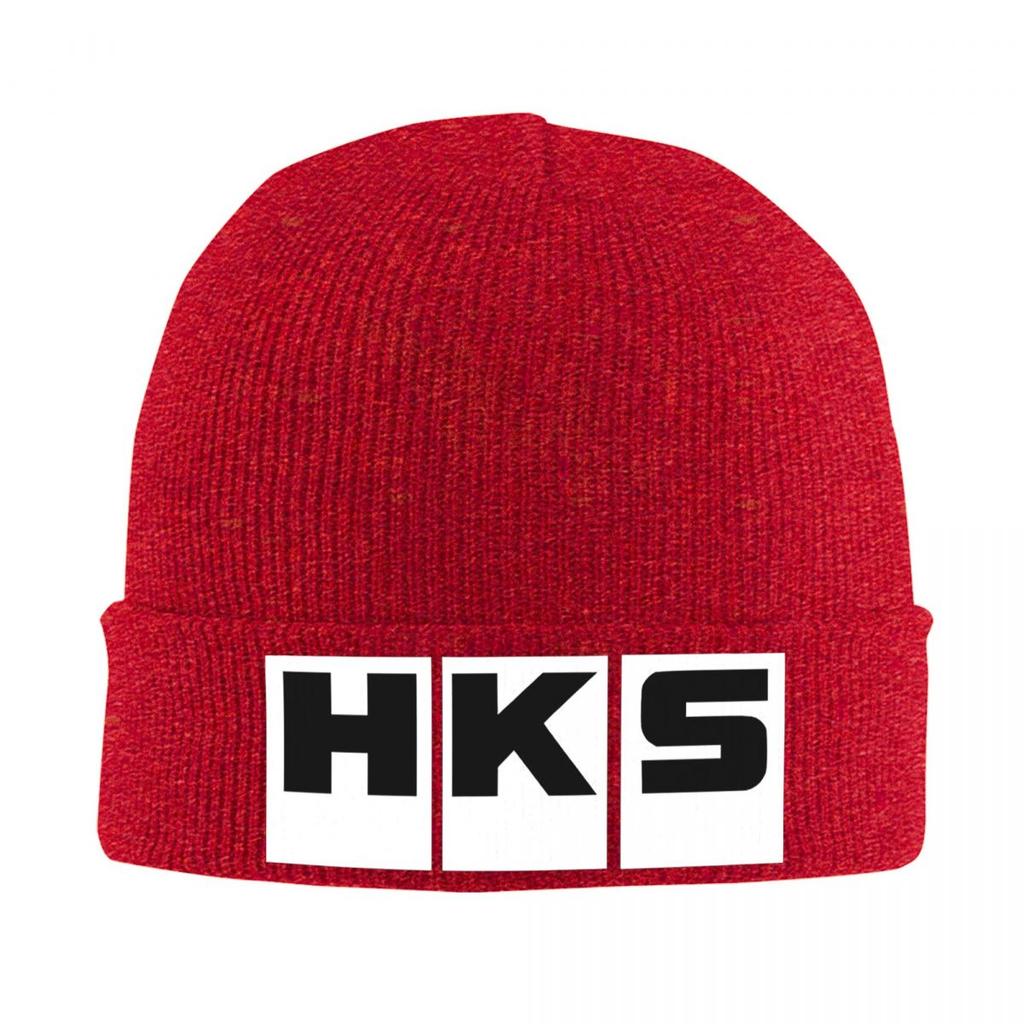 HKS Logo Car JDM Warm Knitted Cap Fashion Bonnet Hat Autumn Winter Outdoor Beanies Hats for Men Women Adult