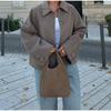 Fashion Short Women Coats Thick Lapel Double Breasted Long Sleeve Pocket Blazer Jackets Female Autumn Lady Outwear