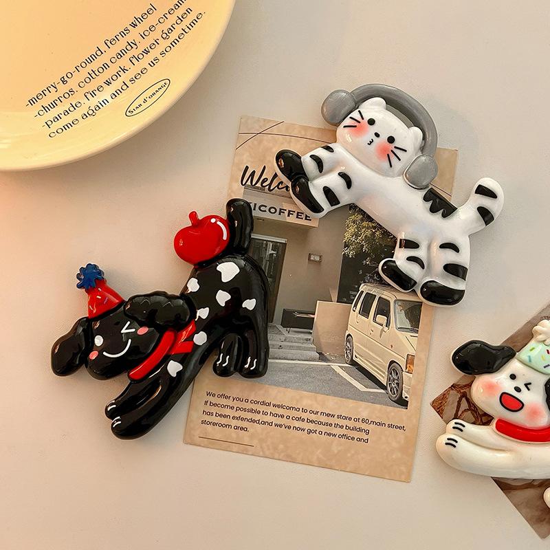 1 шт. Мультяшный полимерный кот Магниты на холодильник Креативная наклейка на холодильник Персонализированные мини-магнитные наклейки По стена